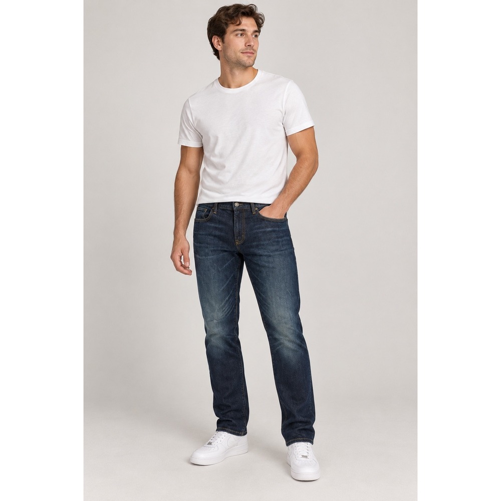 Aeropostale Flex On Me Slim Straight Jeans Men's 33x32 Dark Wash Stretch